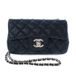 Chanel Extra Mini Matelasse Shoulder Bag Caviar Skin Dark Navy